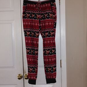 No Boundaries Winter Rudolph reindeer snowflake super soft pj pajama bottoms
